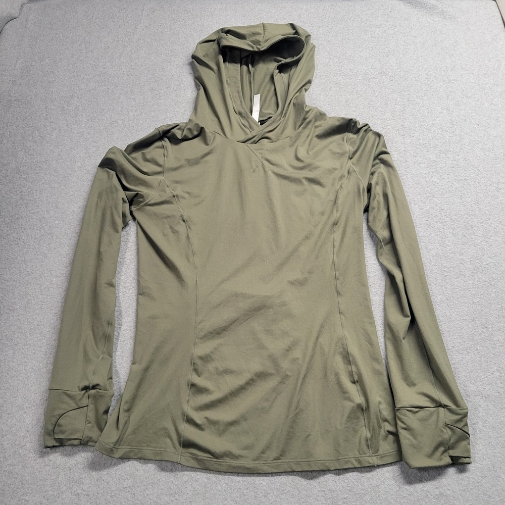 Fabletics Womens Olive Green Activewear Hoodie Thumbhole LS Size Small
